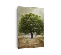 Cuadro Sobre Lienzo 70x100cm Cuadros Pared Árbol campo medio ambiente Wall Art