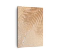 Cuadro Sobre Lienzo 70x100cm Cuadros Pared Arena Sombra Hojas Wall Art Prints
