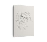 Cuadro Sobre Lienzo 70x100cm Cuadros Pared Art. Línea Beso Wall Art Prints Decor