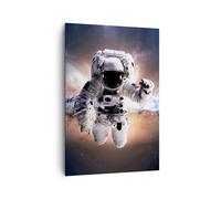 Cuadro Sobre Lienzo 70x100cm Cuadros Pared Astronauta Tierra espacio Wall Art