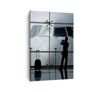 Cuadro Sobre Lienzo 70x100cm Cuadros Pared Avión Aeropuerto Passangers Wall Art