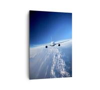 Cuadro Sobre Lienzo 70x100cm Cuadros Pared Avión cielo nubes vuelo Wall Art