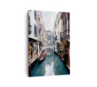 Cuadro Sobre Lienzo 70x100cm Cuadros Pared Barco puente turismo venecia Wall Art