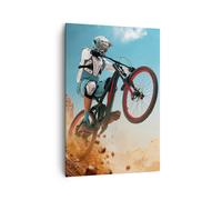 Cuadro Sobre Lienzo 70x100cm Cuadros Pared bicicleta deporte casco Wall Art