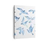 Cuadro Sobre Lienzo 70x100cm Cuadros Pared Birds digital nube paloma Wall Art