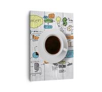 Cuadro Sobre Lienzo 70x100cm Cuadros Pared Café mañana taza desayuno Wall Art