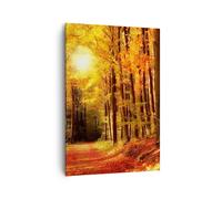 Cuadro Sobre Lienzo 70x100cm Cuadros Pared Camino Hojas Bosque Wall Art Prints