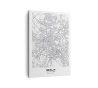 Cuadro Sobre Lienzo 70x100cm Cuadros Pared Ciudad Mapa Berlín Wall Art Prints