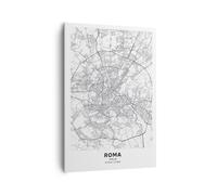 Cuadro Sobre Lienzo 70x100cm Cuadros Pared Ciudad Mapa Roma Wall Art Prints