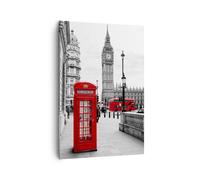 Cuadro Sobre Lienzo 70x100cm Cuadros Pared Cobertizo Teléfono Londres Wall Art