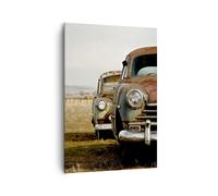 Cuadro Sobre Lienzo 70x100cm Cuadros Pared Coche viejo campo Wall Art Prints