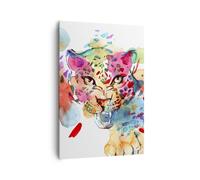 Cuadro Sobre Lienzo 70x100cm Cuadros Pared color concepto gato Wall Art Prints