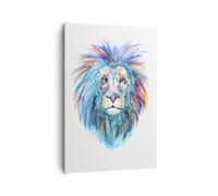 Cuadro Sobre Lienzo 70x100cm Cuadros Pared Colorido león melena Wall Art Prints