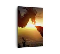 Cuadro Sobre Lienzo 70x100cm Cuadros Pared dragón roca criatura Wall Art Prints