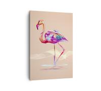 Cuadro Sobre Lienzo 70x100cm Cuadros Pared flamingo pájaro agua Wall Art Prints