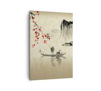 Cuadro Sobre Lienzo 70x100cm Cuadros Pared Flor Cerezas Japón Wall Art Prints
