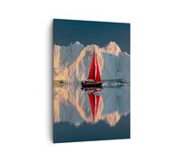 Cuadro Sobre Lienzo 70x100cm Cuadros Pared Glaciar Océano Groenlandia Wall Art