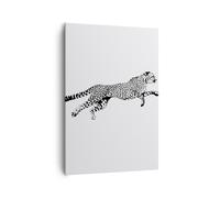 Cuadro Sobre Lienzo 70x100cm Cuadros Pared Guepardo animal puntos Wall Art