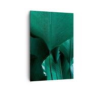 Cuadro Sobre Lienzo 70x100cm Cuadros Pared Hojas Palmeras Plátano Wall Art