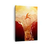 Cuadro Sobre Lienzo 70x100cm Cuadros Pared Hombre montaña libertad Wall Art