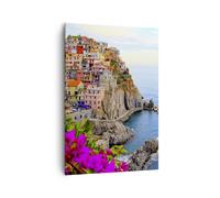 Cuadro Sobre Lienzo 70x100cm Cuadros Pared Italia costa roca paisaje Wall Art