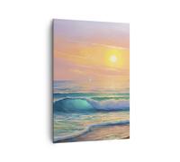 Cuadro Sobre Lienzo 70x100cm Cuadros Pared mar ola orilla Wall Art Prints Decor