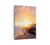 Cuadro Sobre Lienzo 70x100cm Cuadros Pared mar playa roca Wall Art Prints Decor
