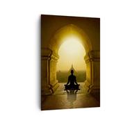 Cuadro Sobre Lienzo 70x100cm Cuadros Pared Meditación Templo Sombra Wall Art