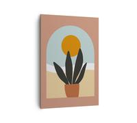 Cuadro Sobre Lienzo 70x100cm Cuadros Pared Minimalista Ventana Flor Wall Art