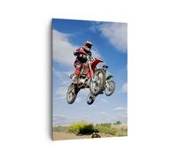 Cuadro Sobre Lienzo 70x100cm Cuadros Pared Moto jinete cielo Wall Art Prints