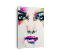 Cuadro Sobre Lienzo 70x100cm Cuadros Pared Mujer cara cosmética Wall Art Prints