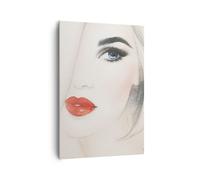 Cuadro Sobre Lienzo 70x100cm Cuadros Pared mujer cara labios Wall Art Prints