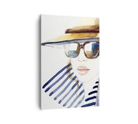Cuadro Sobre Lienzo 70x100cm Cuadros Pared mujer cara labios Wall Art Prints