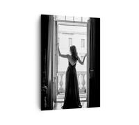 Cuadro Sobre Lienzo 70x100cm Cuadros Pared Mujer Ventana Balcón Wall Art Prints