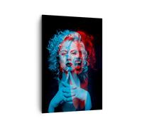 Cuadro Sobre Lienzo 70x100cm Cuadros Pared Negro Mujer Emociones Wall Art Prints