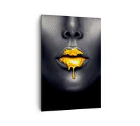 Lienzos decorativos 70x100cm Cuadro Sobre Lienzo Moderno Vertical Oro Boca Negro Grande Dormitorio Cocina Cuadros Pared Imágenes Cuadros Decoracion Salon Wall Art Prints Decor Canvas PA70x100-4460