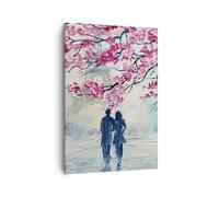Cuadro Sobre Lienzo 70x100cm Cuadros Pared Pareja París Árbol Wall Art Prints
