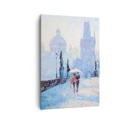 Cuadro Sobre Lienzo 70x100cm Cuadros Pared puente ciudad praga Wall Art Prints