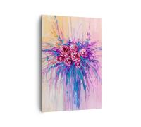 Cuadro Sobre Lienzo 70x100cm Cuadros Pared Ramo Flores Rosas Wall Art Prints