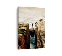 Cuadro Sobre Lienzo 70x100cm Cuadros Pared Rocas Pico Nubes Wall Art Prints