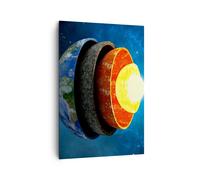 Cuadro Sobre Lienzo 70x100cm Cuadros Pared Tierra Capas Universo núcleo Wall Art