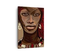 Cuadro Sobre Lienzo 70x100cm Cuadros Pared una mujer África Wall Art Prints
