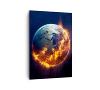 Cuadro Sobre Lienzo 70x100cm Cuadros Pared Universo tierra fuego globo Wall Art
