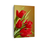 Cuadro Sobre Lienzo 70x100cm Cuadros Tulipanes flores campo plantación Wall Art