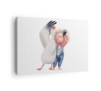 Cuadro Sobre Lienzo 70x50cm Cuadros Pared Albatros Niño Imagen Wall Art Prints