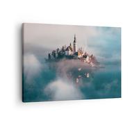 Cuadro Sobre Lienzo 70x50cm Cuadros Pared Alpes Bled Iglesia Wall Art Prints