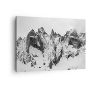 Cuadro Sobre Lienzo 70x50cm Cuadros Pared Alpes Snow Monocromo Wall Art Prints