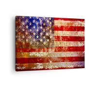 Cuadro Sobre Lienzo 70x50cm Cuadros Pared América bandera nacional patriótico