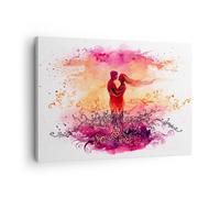 Cuadro Sobre Lienzo 70x50cm Cuadros Pared Amor Pareja luna de miel Wall Art