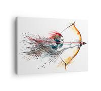 Cuadro Sobre Lienzo 70x50cm Cuadros Pared Arco flecha blanco exactitud Wall Art